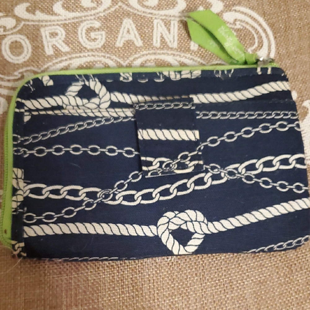 Navy and Green Chain Pattern Men's Bag